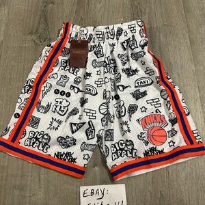 NWT MENS MITCHELL & NESS NBA DOODLE SWINGMAN SHORTS NY KNICKS 1991 RETAIL $115